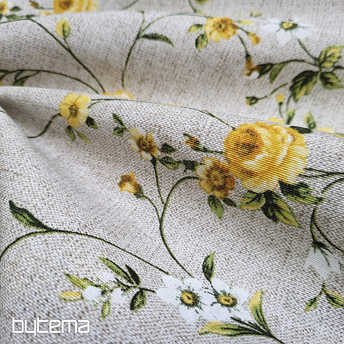 Dekorativna tkanina Flowers RAME rumena