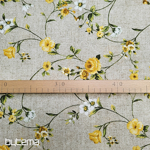 Dekorativna tkanina Flowers RAME rumena