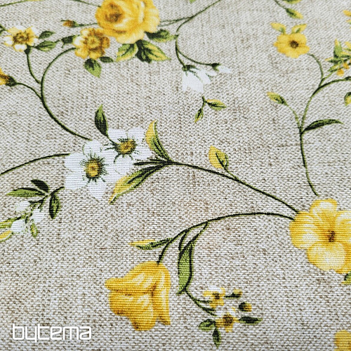 Dekorativna tkanina Flowers RAME rumena
