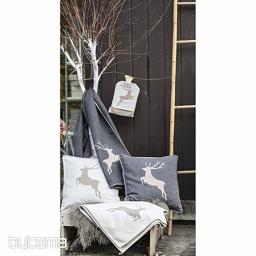 Bombažna odeja DF SYLT DEER ANTHRACITE