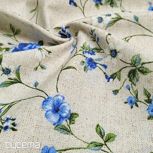 Dekorativna tkanina Flowers RAME modra