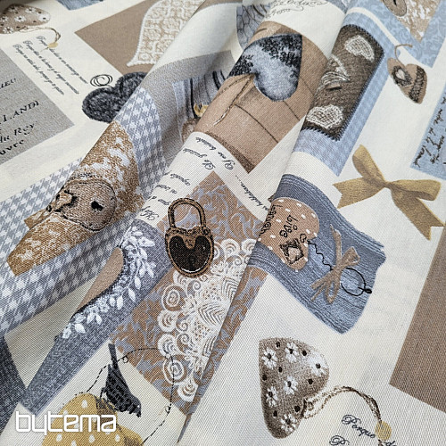Dekorativna tkanina HEART SHABBY bež