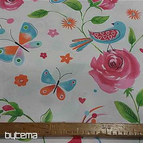 Dekorativna tkanina BIRDS roza