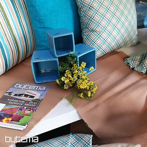 Okrasna prevleka za blazino EUGEN STRIP turkizno-rjava