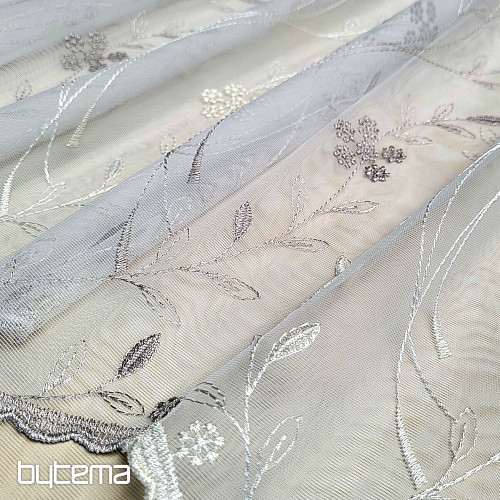 Vezena luksuzna zavesa GERSTER 11443 bela - bež
