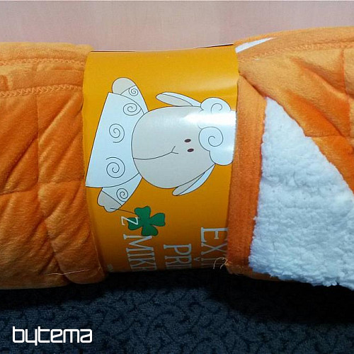 odeja iz mikrovlaken EXTRA SOFT SHEEP stitch oranžna