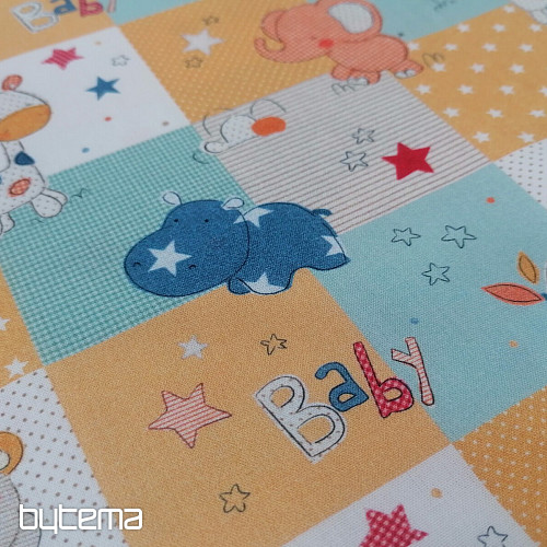 Bombažna tkanina BABY ZOO večbarvna