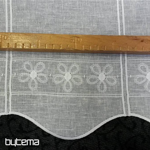 vitraž zavesa rože 11383 bela