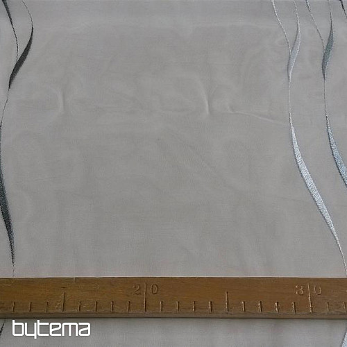 Voile zavesa z vezenino siva Gerster 195/0810