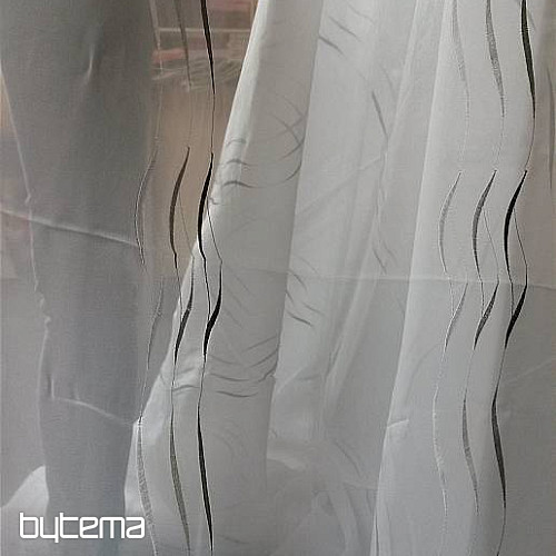 Voile zavesa z vezenino siva Gerster 195/0810