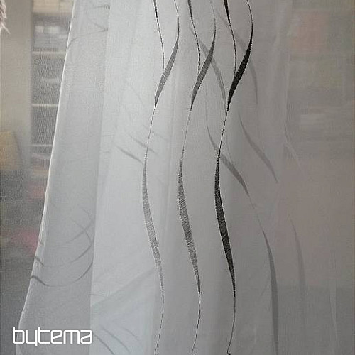 Voile zavesa z vezenino siva Gerster 195/0810