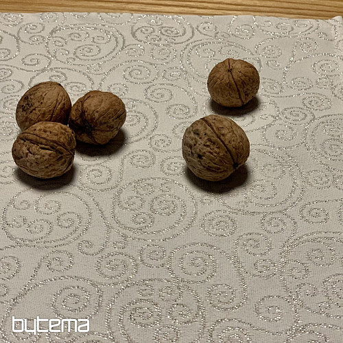 Božični namizni pogrinjek FLASH ornament srebrna naravna
