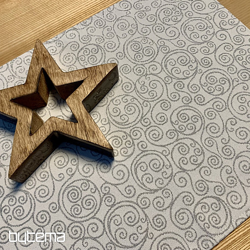 Božični prt FLASH ornament srebrn