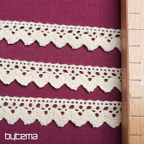 Bombažna čipka 5420 16mm krem mat