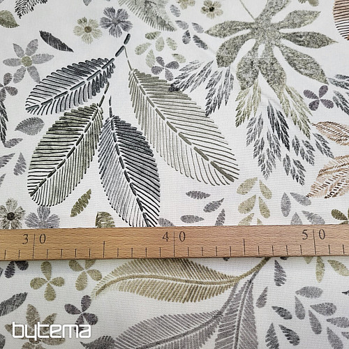 Dekorativna tkanina MELIA LEAVES rjava