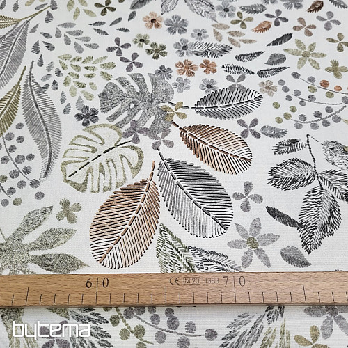 Dekorativna tkanina MELIA LEAVES rjava