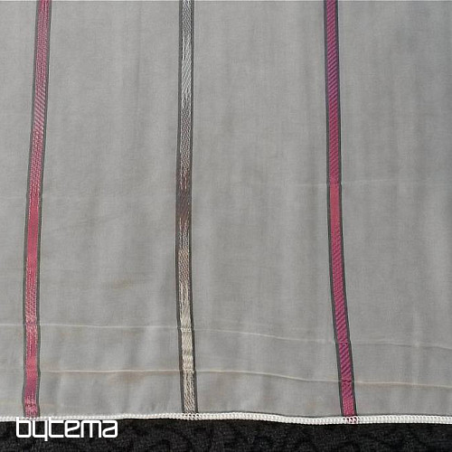 Zavesa voile siva in vijolična črta