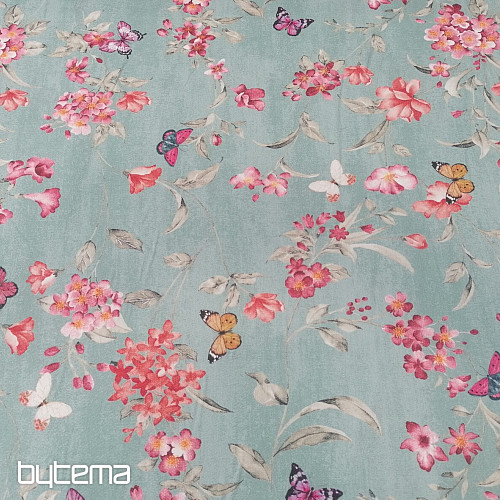 Dekorativna tkanina FLOWERS turkizna