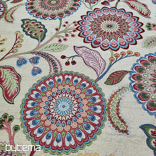 Tkanina za tapiserije ARCADIA MANDALA FLOWERS