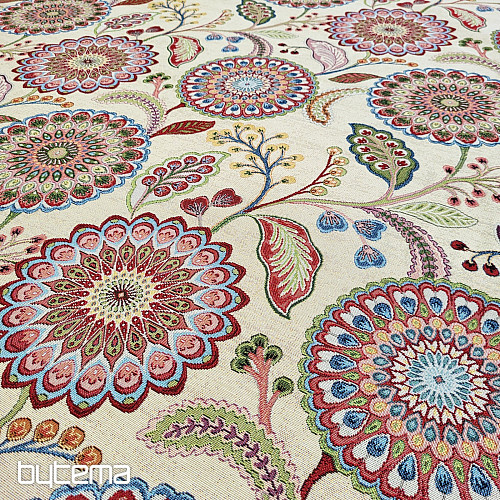 Tkanina za tapiserije ARCADIA MANDALA FLOWERS