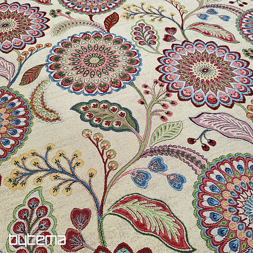 Tkanina za tapiserije ARCADIA MANDALA FLOWERS
