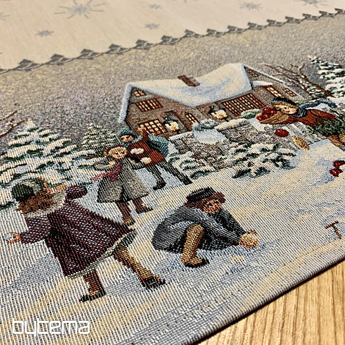 Tapiserijski prt in šal ZIMSKO VESELJE