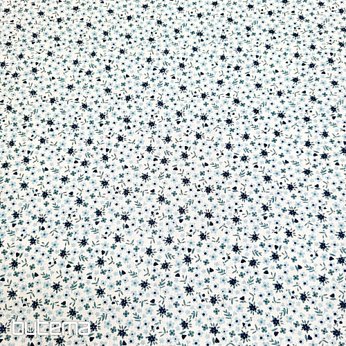 Bombažna tkanina TOMETA cvetlična modra