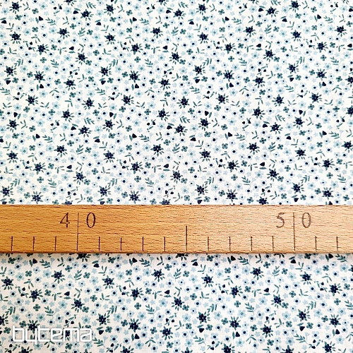 Bombažna tkanina TOMETA cvetlična modra