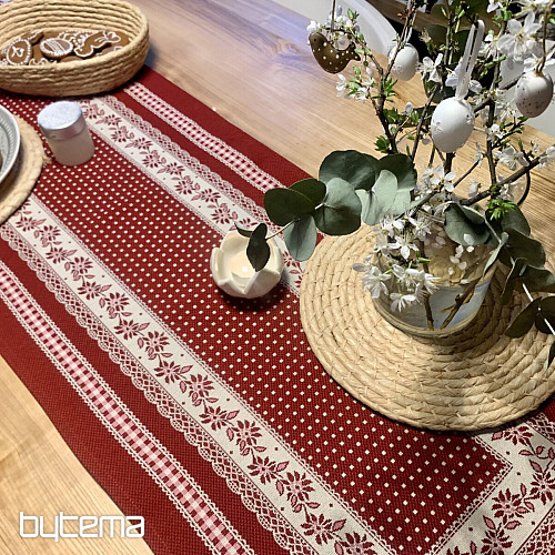 Tapiserija prt in šal SELSKÁ JIZBA rdeč