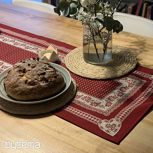 Tapiserija prt in šal SELSKÁ JIZBA rdeč