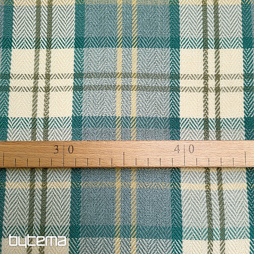 pokrivna tkanina LEWIS ARCHEL 142 cm - KÁRO PETROLEJ
