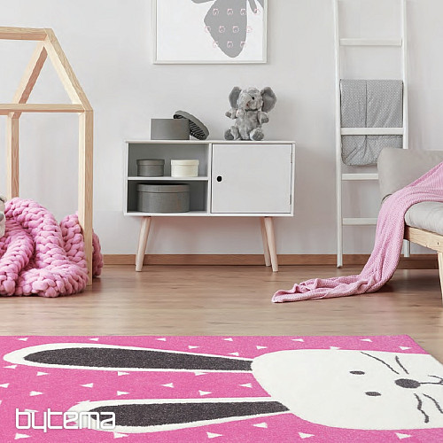 Otroška delna preproga PASTEL Bunny roza