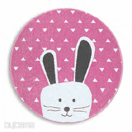 Otroška okrogla preproga PASTEL Bunny roza