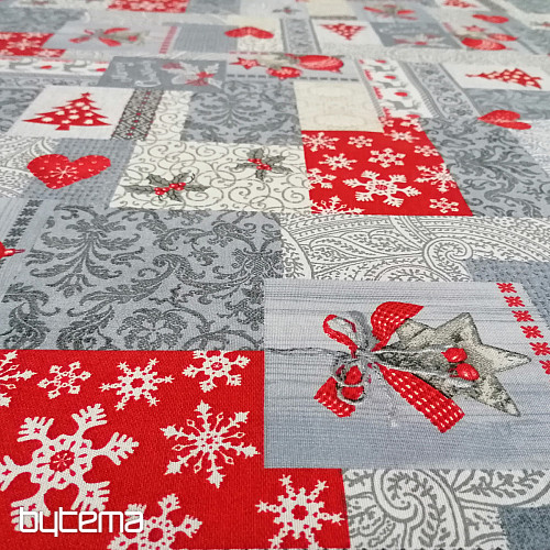 Dekorativna tkanina PATCHWORK božično siva