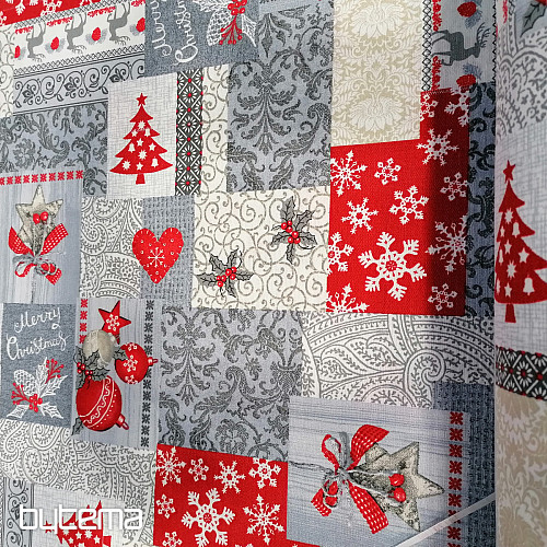Dekorativna tkanina PATCHWORK božično siva