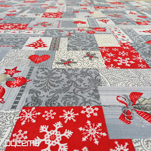 Dekorativna tkanina PATCHWORK božično siva