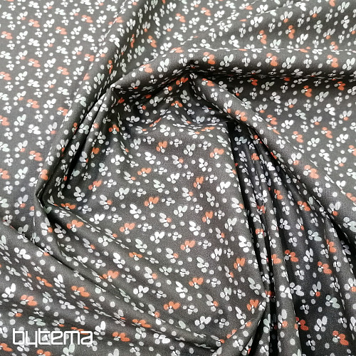 Bombažna tkanina FLOWERS FILOMENA črna