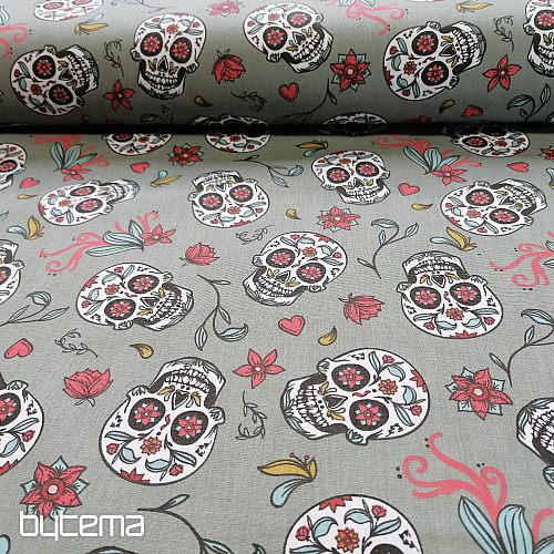 Bombažna tkanina SKULL kaki