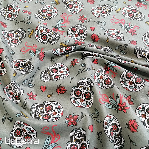 Bombažna tkanina SKULL kaki