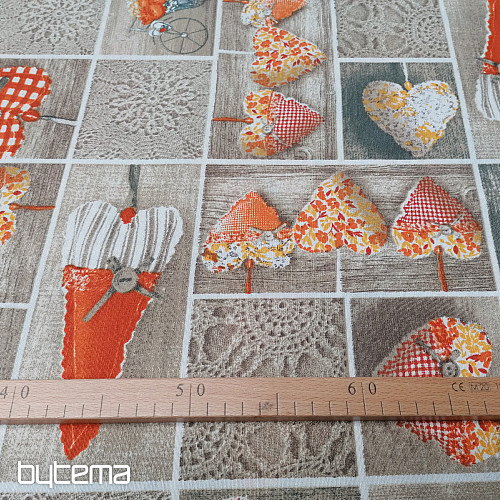 Dekorativna tkanina LIDIA&#39;S HEART oranžna