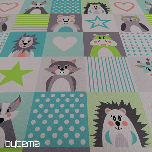 Dekorativna tkanina BLACK-OUT Animals turkizna