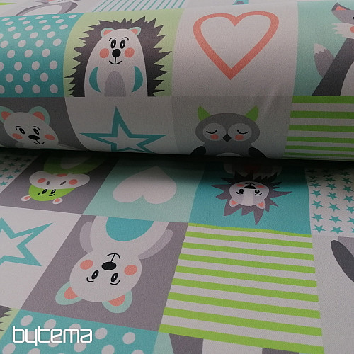 Dekorativna tkanina BLACK-OUT Animals turkizna