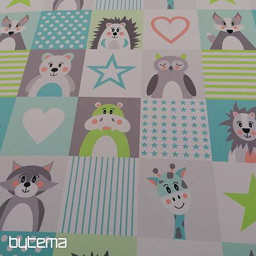 Dekorativna tkanina BLACK-OUT Animals turkizna