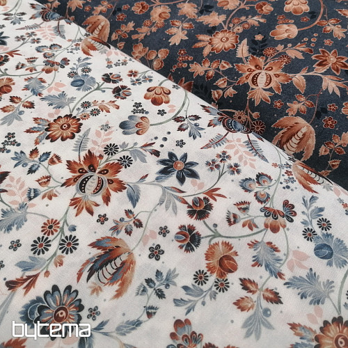 Bombažna tkanina VARANASI KALAMKARI bela