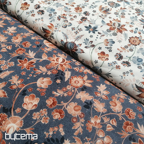 VARANASI KALAMKARI modra bombažna tkanina