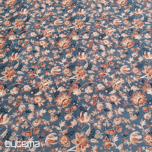VARANASI KALAMKARI modra bombažna tkanina
