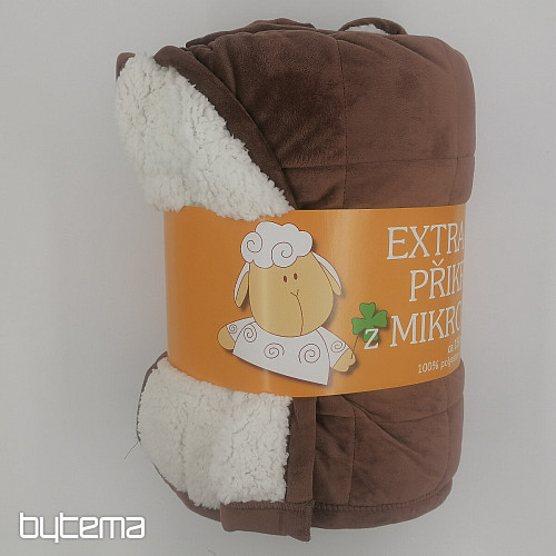 Odeja iz mikrovlaken EXTRA SOFT OVČJI šiv RJAVA