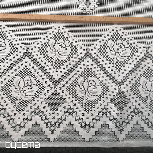 Jacquard zavesa 86759/300 bela
