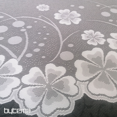 Jacquard zavesa A39000 bele rože