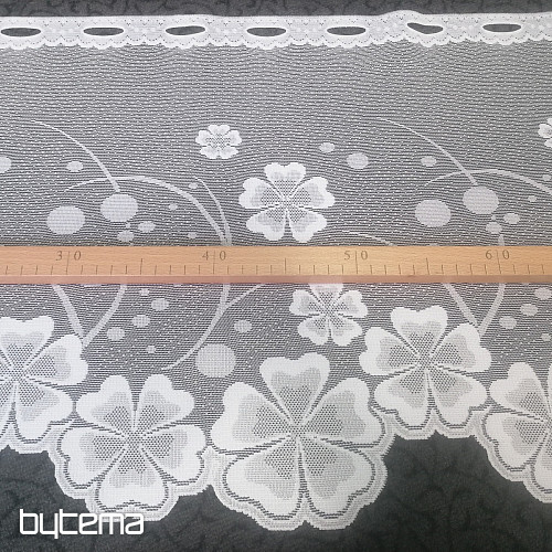 Jacquard zavesa A39000 bele rože